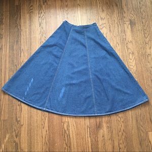 Vintage Long Denim Skirt